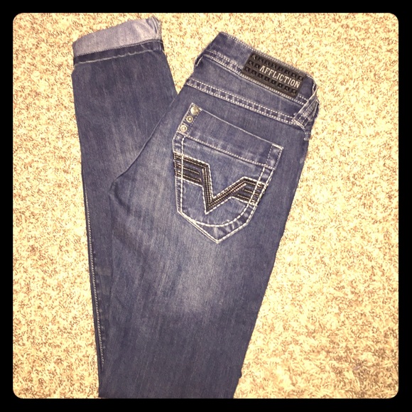 Affliction Skinny Jeans 25 x 30 inseam 💋