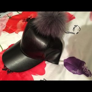 Faux fur ball Hat