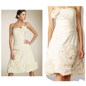 BCBGMaxAzaria Cream Strapless Dress