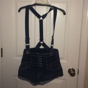 Hi-rise shortie overalls