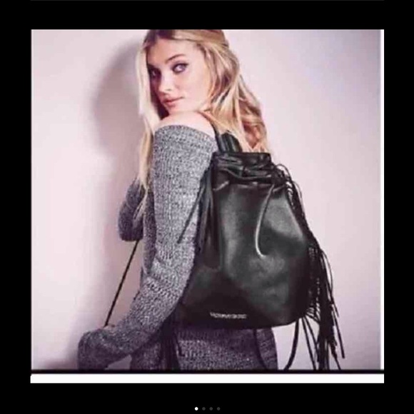 Victoria's Secret faux leather fringe backpack NIB