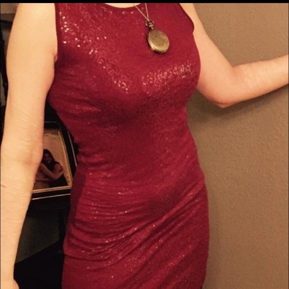 Body con red sequin dress, fits 2 to 8