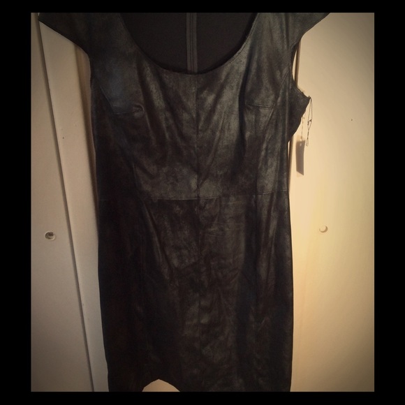 New with tags, faux leather black dress.