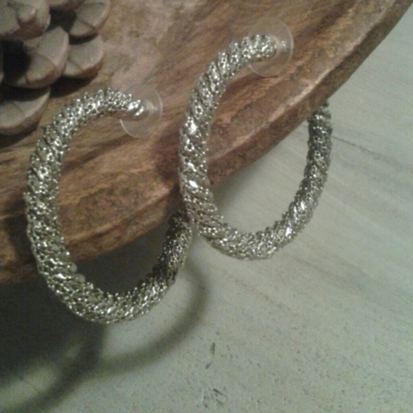 Jennifer Lopez Chain Wrapped Hoop Earrings