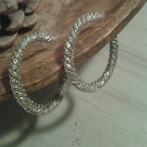 Jennifer Lopez Chain Wrapped Hoop Earrings