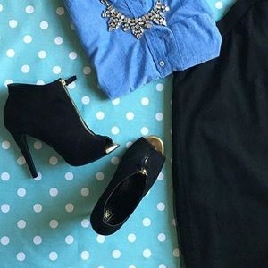 Peep toe ankle heels