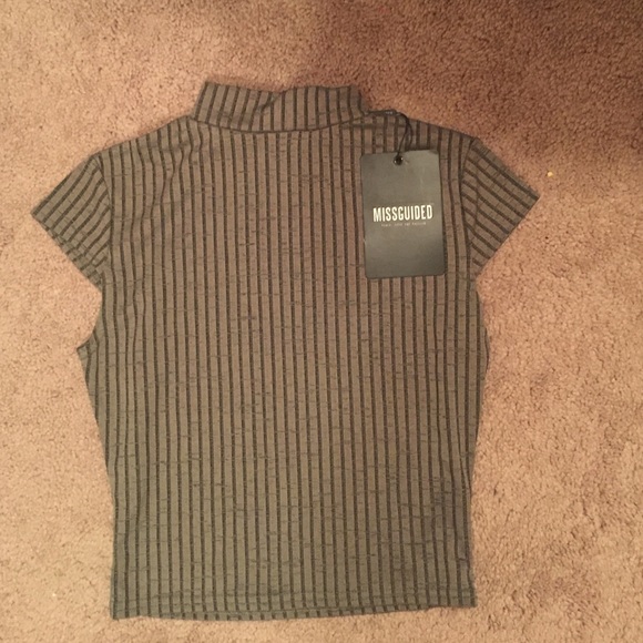 Ribbed high neck crop top