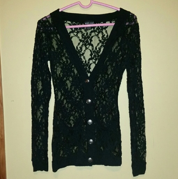 netted cardigan