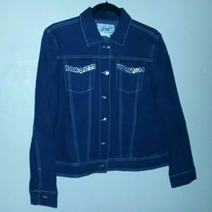 Jean jacket w/ rhinestone pockets