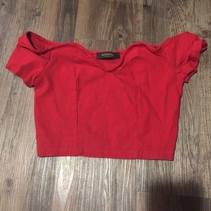 Red crop top