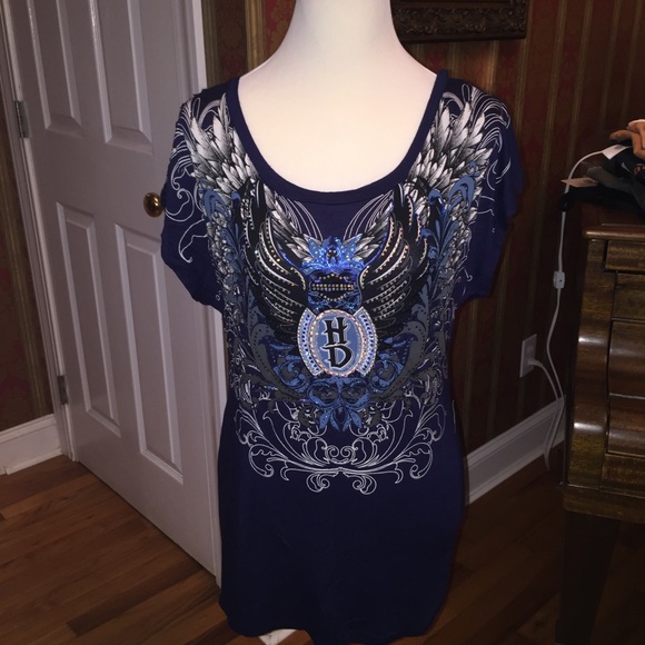 Harley Davidson Blue XL Top, Very Sexy