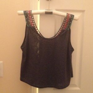A decorative tank top