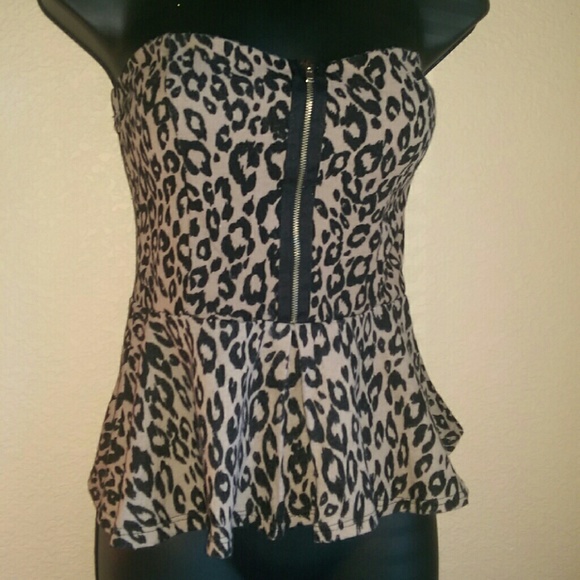 Leopard peplum top