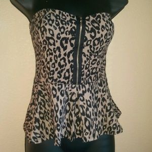 Leopard peplum top
