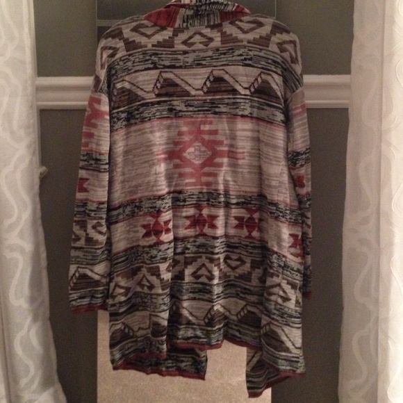 Aztec print open front cardigan - Picture 3 of 3