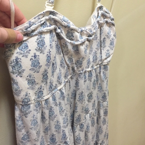 Floral blue American eagle top