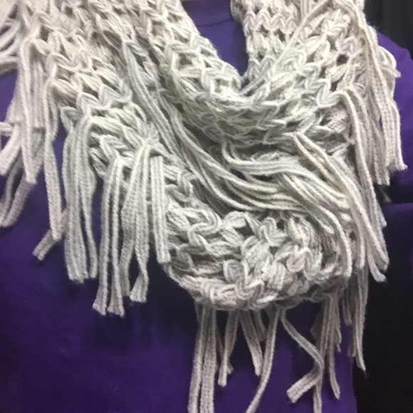 Gray knitted scarf