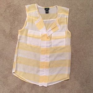 Yellow and White Tank Top