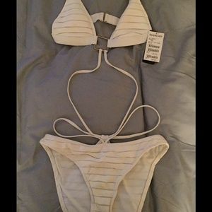 NWT Medium White bebe monokini
