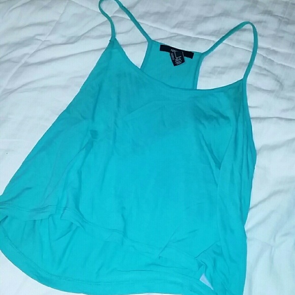Turquoise Racer back Crop top - Picture 3 of 3