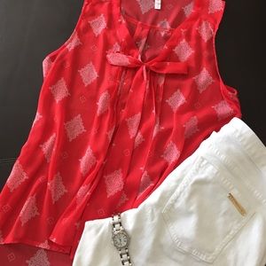 ✨SALE✨Coral hi lo top, sheer summer tank