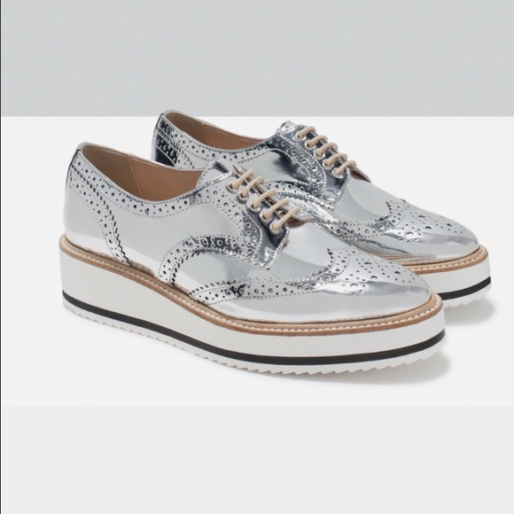 EXTREMELY AWESOME ZARA Metallic Platform Blucher