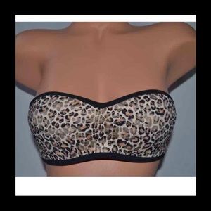 Victoria's Secret pink leopard bandeau bra S NIB
