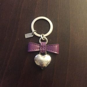 Coach purple bow keychain
