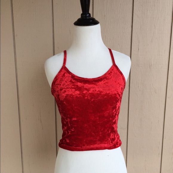 🚩Sold 🚩 - Red Crushed Velvet Croptop