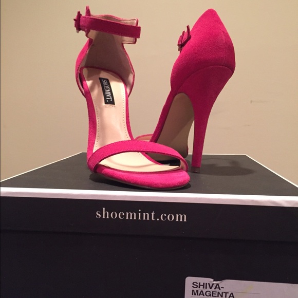 Shoemint Shiva Strappy Heels in magenta worn once - Picture 1 of 4