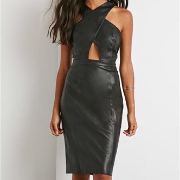 Forever 21 Faux Leather Dress. Tags on