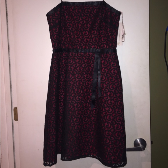 Red and black party dress