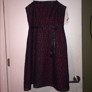 Red and black party dress