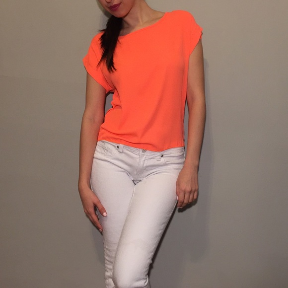Neon Orange Dressy Top