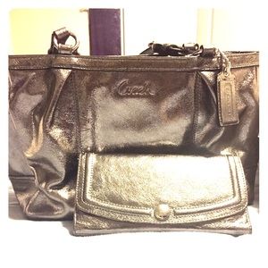Coach bag with matching wallet