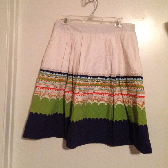 Anthropologie Fei Cotton Stripe Colorful Skirt 8