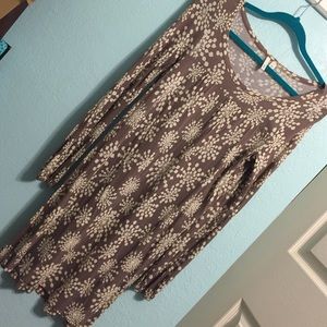 Frenchi Brown and White Patterned Dress