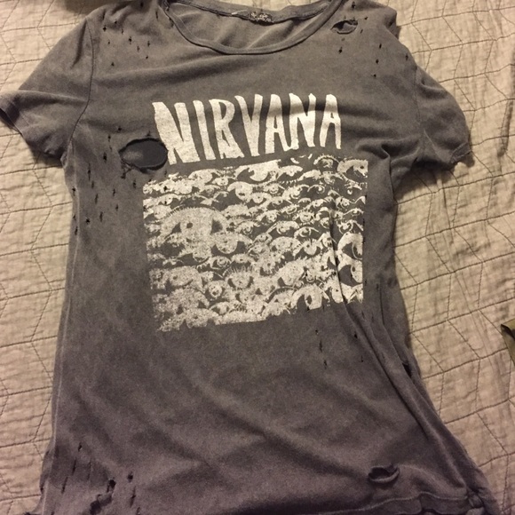 Brandy Melville Tops - Brandy Melville Distressed Nirvana Tee