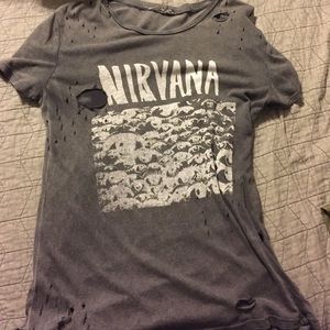 Brandy Melville Distressed Nirvana Tee