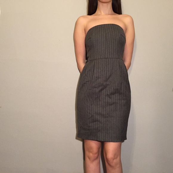 Gray Pinstriped Dress