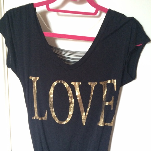 Black and Gold LOVE Top