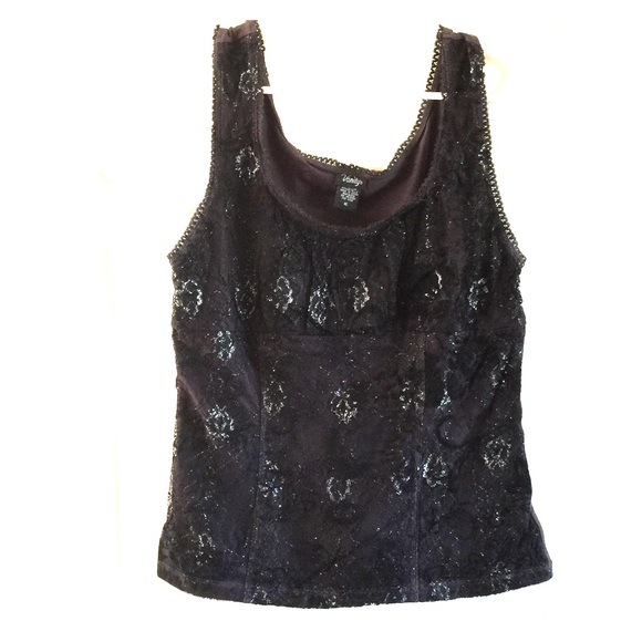 Black lace camisole.