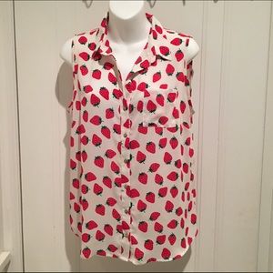 Strawberry Button Down