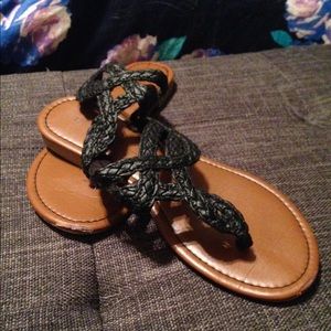 Maurice's black braided sandals
