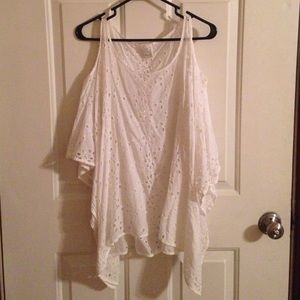 Ella Moss eyelet shoulder cut-out blouse