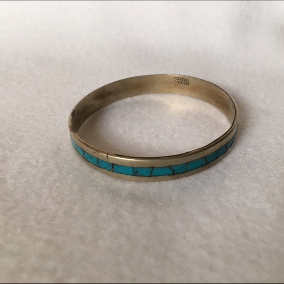 🔆 Vintage Silver & Turquoise Handmade Bracelet - Picture 4 of 4