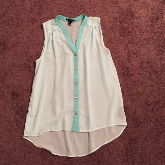 Forever 21 turquoise button up tank! - Picture 1 of 3