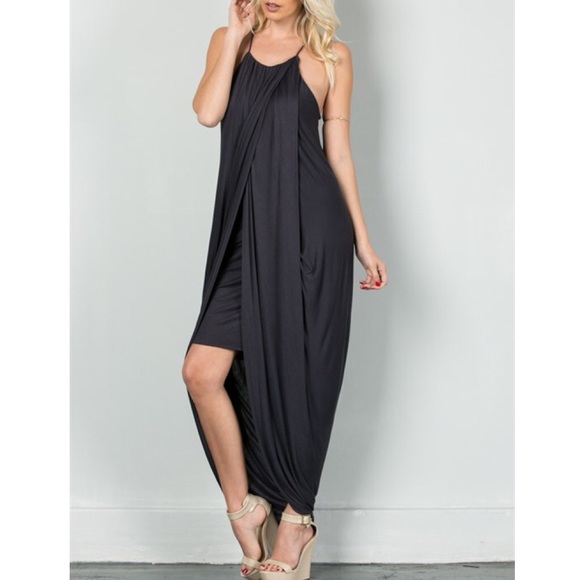 1DAYSALE "At Last" Draped Front Maxi Dress - Picture 2 of 4