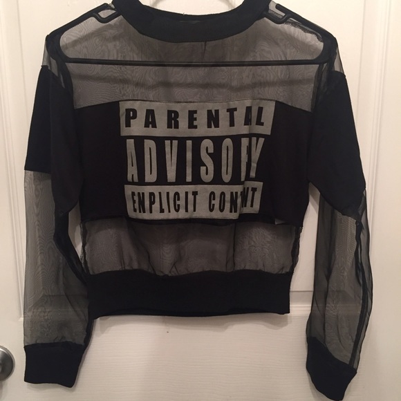 Black Mesh Crop Top