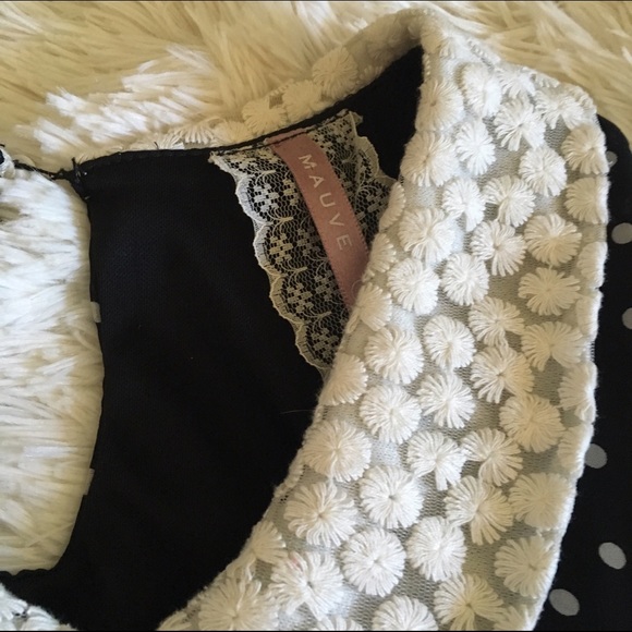 Polka Dot Top with Lace Collar - Picture 4 of 4